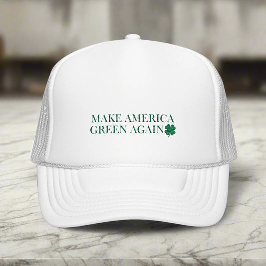 Make America Green Again Foam Trucker Hat - Stylish and Fun for St. Patrick's Day Celebration