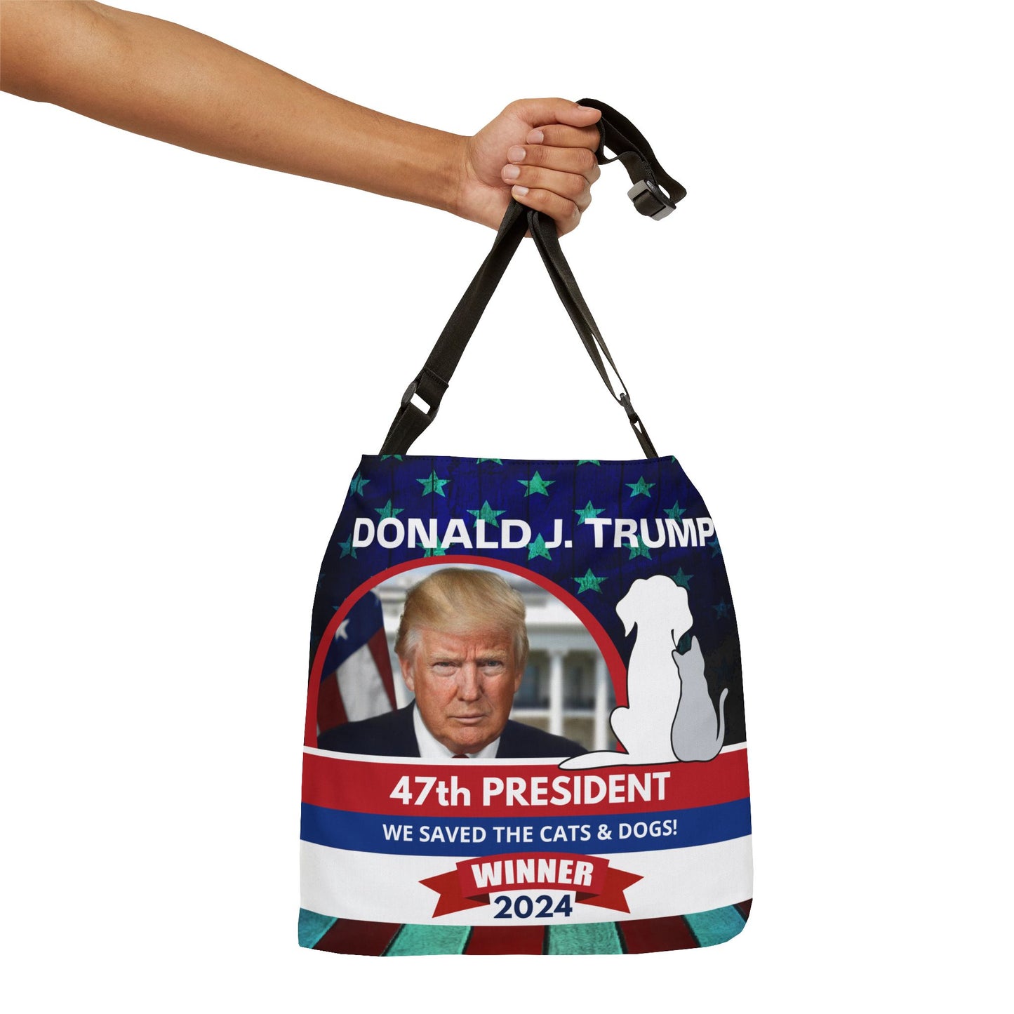 Donald J. Trump 47th President Adjustable Tote Bag