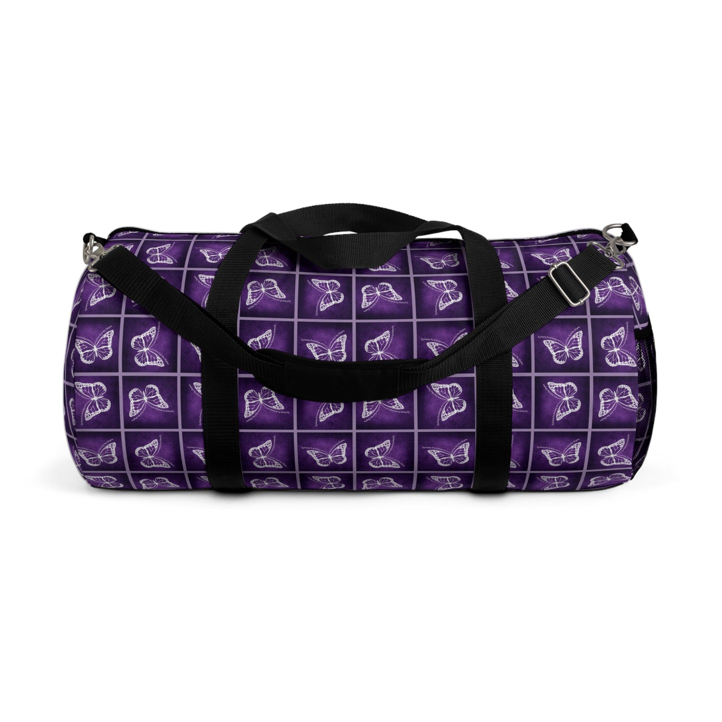 Purple Butterfly Pattern Duffel Bag