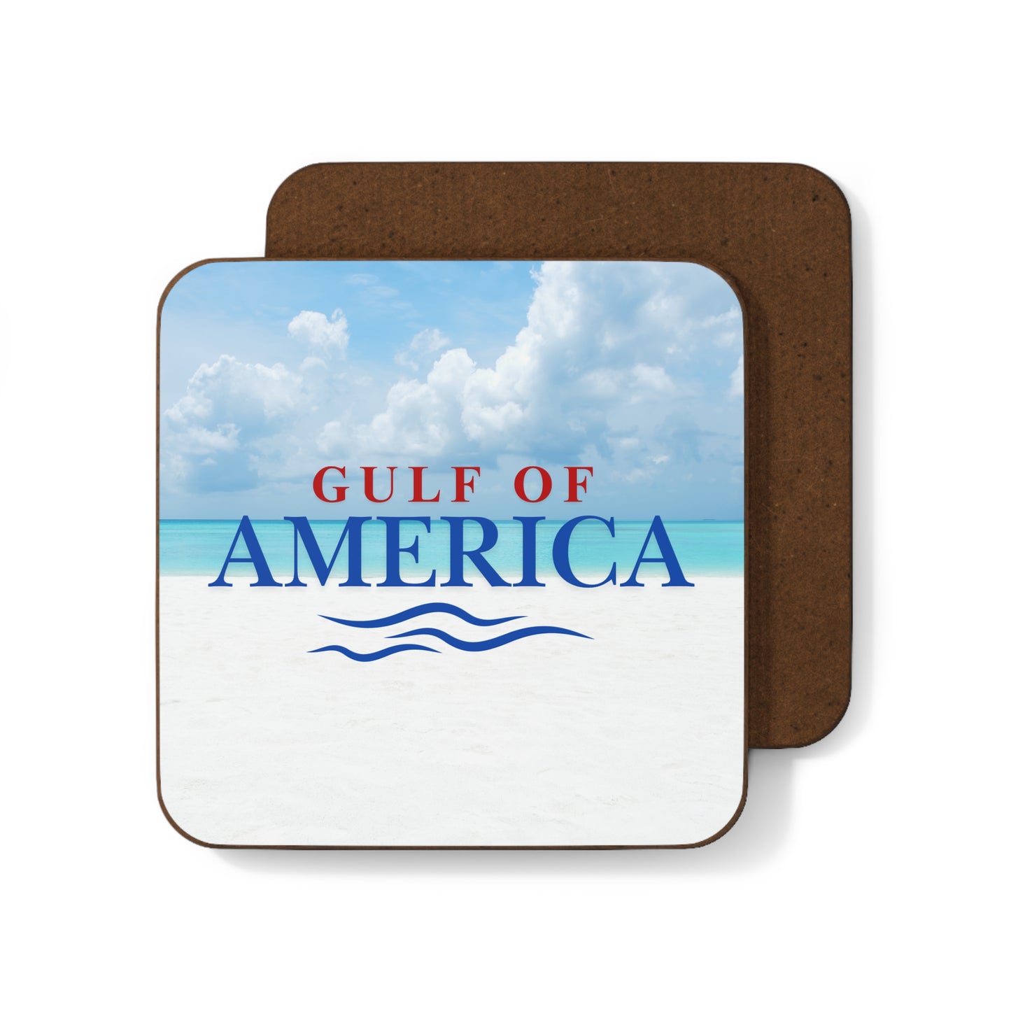 Gulf of America Beach Hardboard Back Coaster