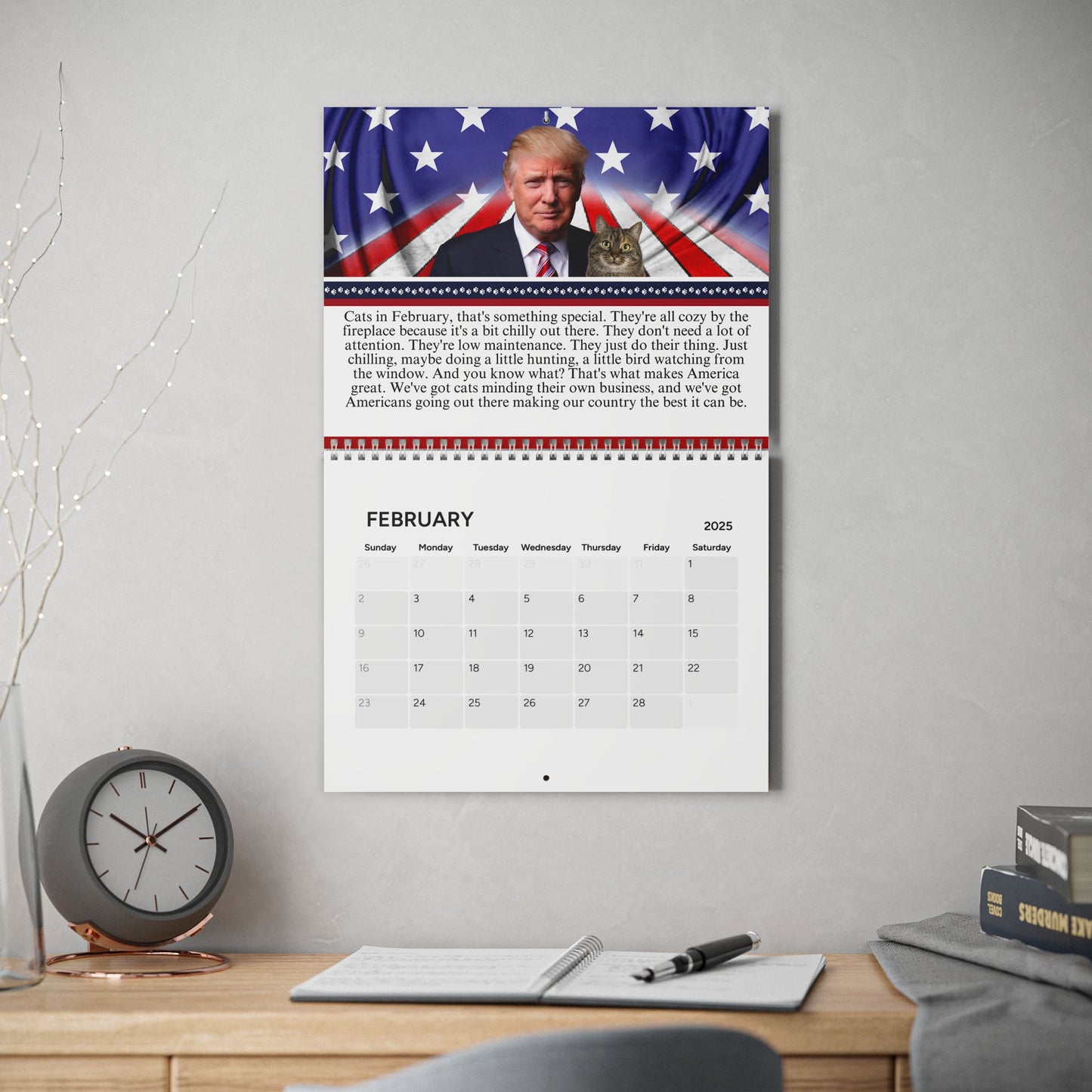 Trump Reflects on Cats Month-by-Month Calendar (2025)