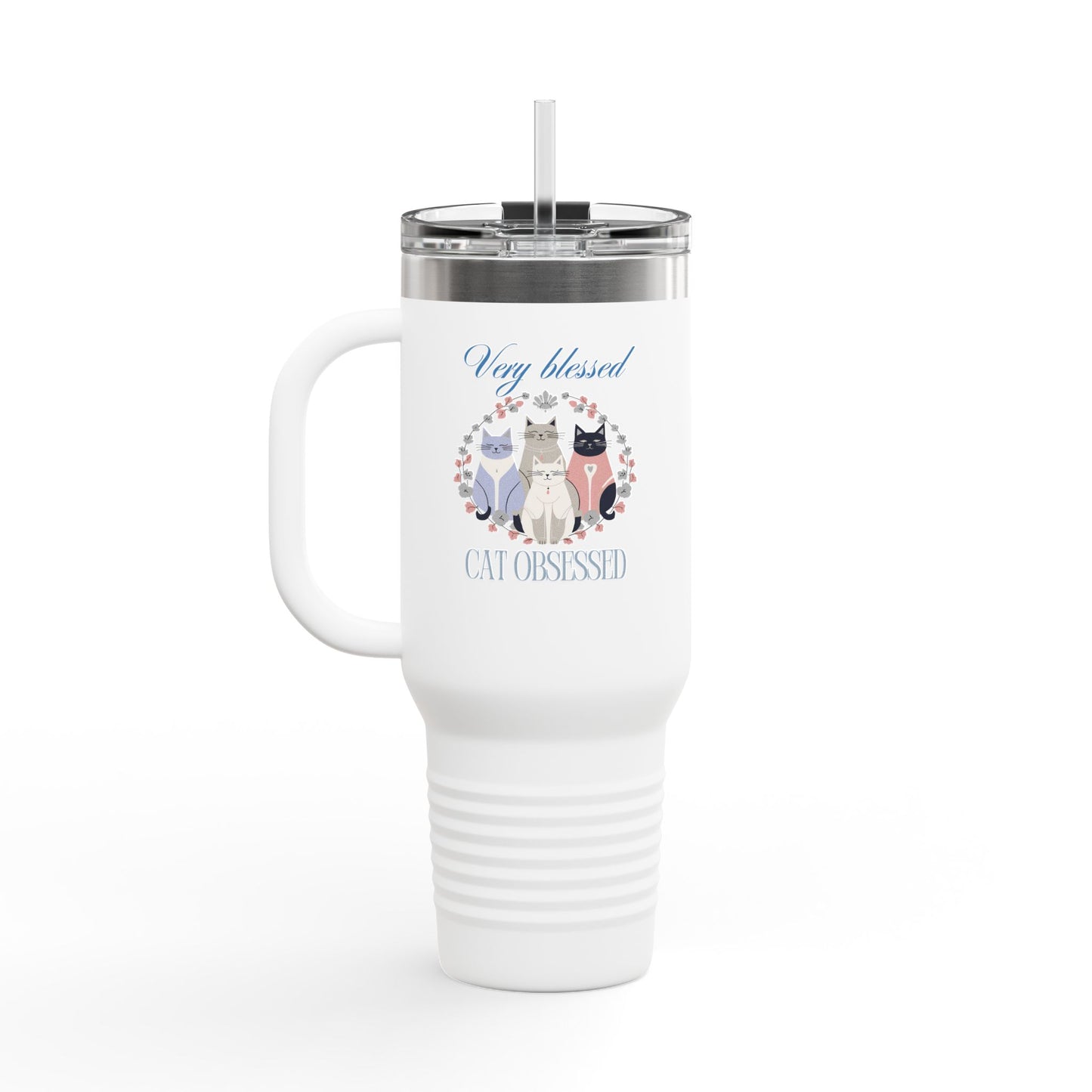 Very Blessed Cat Obsessed Insulated Travel Mug - Perfect for Cat Lovers