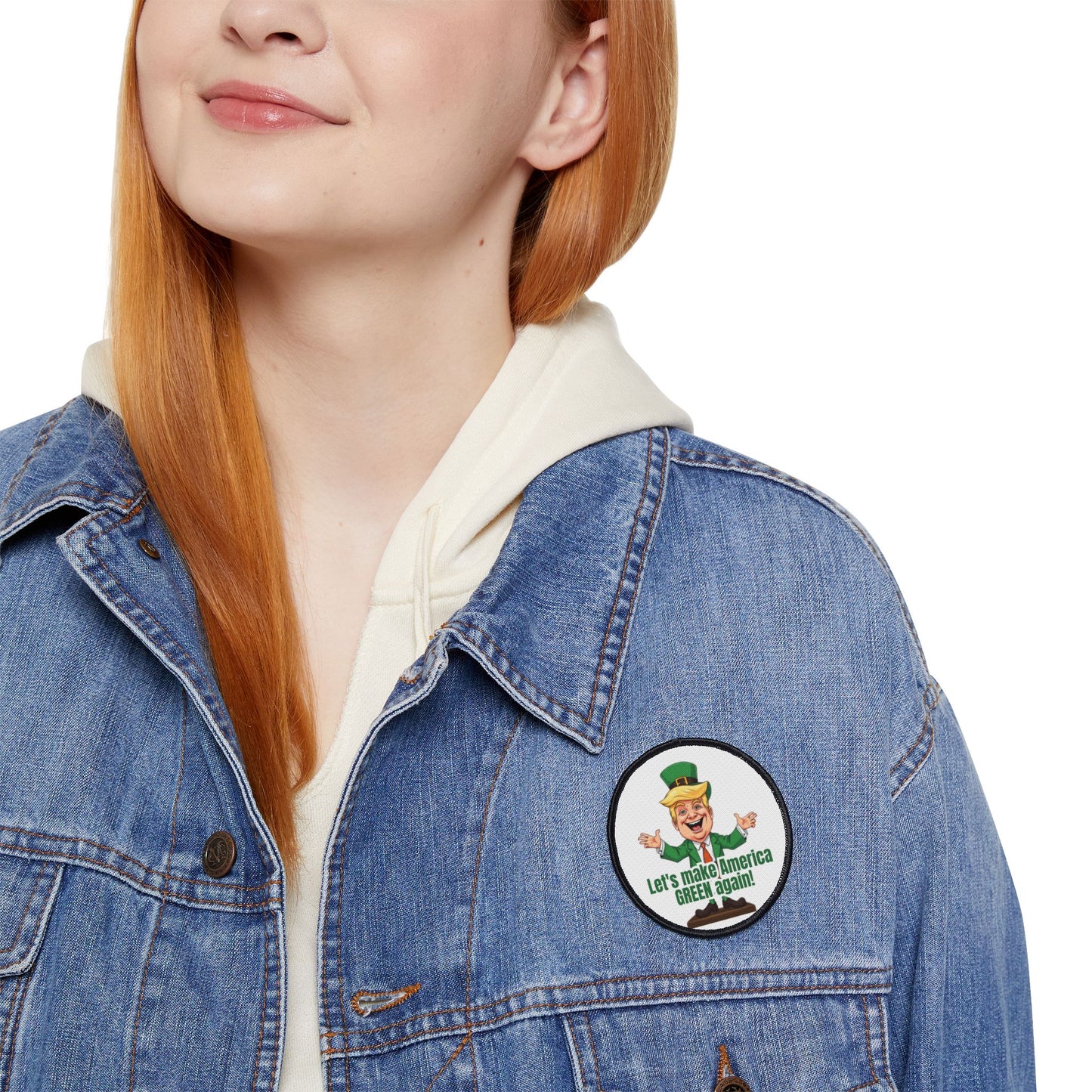 Fun Iron-On Patches - 'Let's Make America GREEN Again!' for St. Patrick's Day