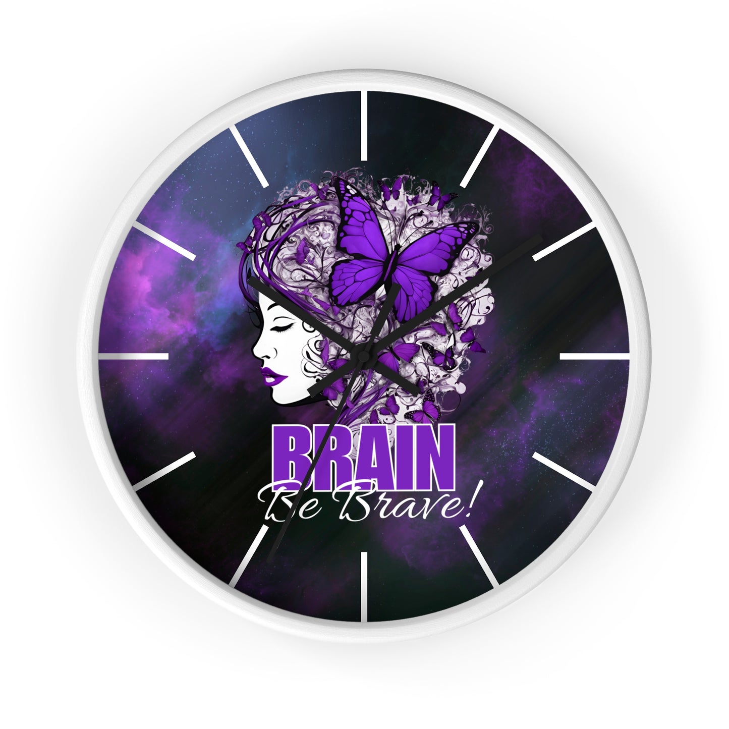 Beautiful Brain Be Brave Wall Clock