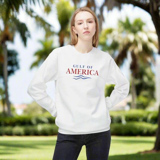 Gulf of America Fleece Sweatshirt - Unisex Midweight Crewneck for Coastal Vibes