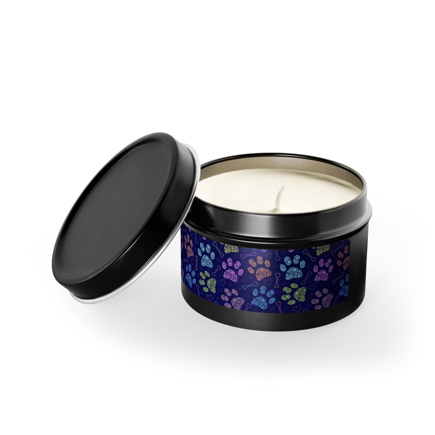 Purple Paws Tin Candles