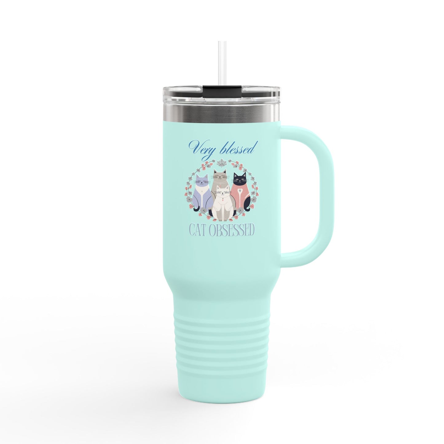 Very Blessed Cat Obsessed Insulated Travel Mug - Perfect for Cat Lovers