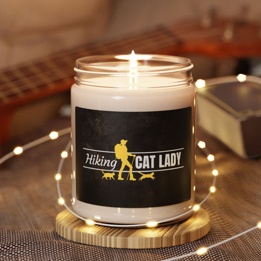 Hiking Cat Lady Scented Soy Candle, 9oz