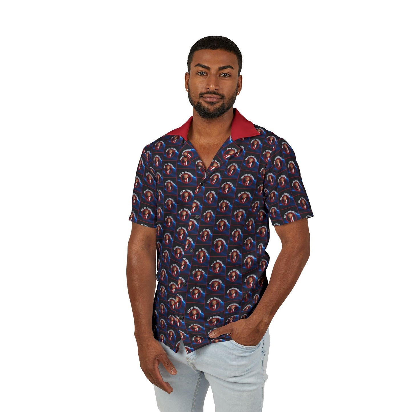 Not My President Men's Hawaiian Camp Shirt