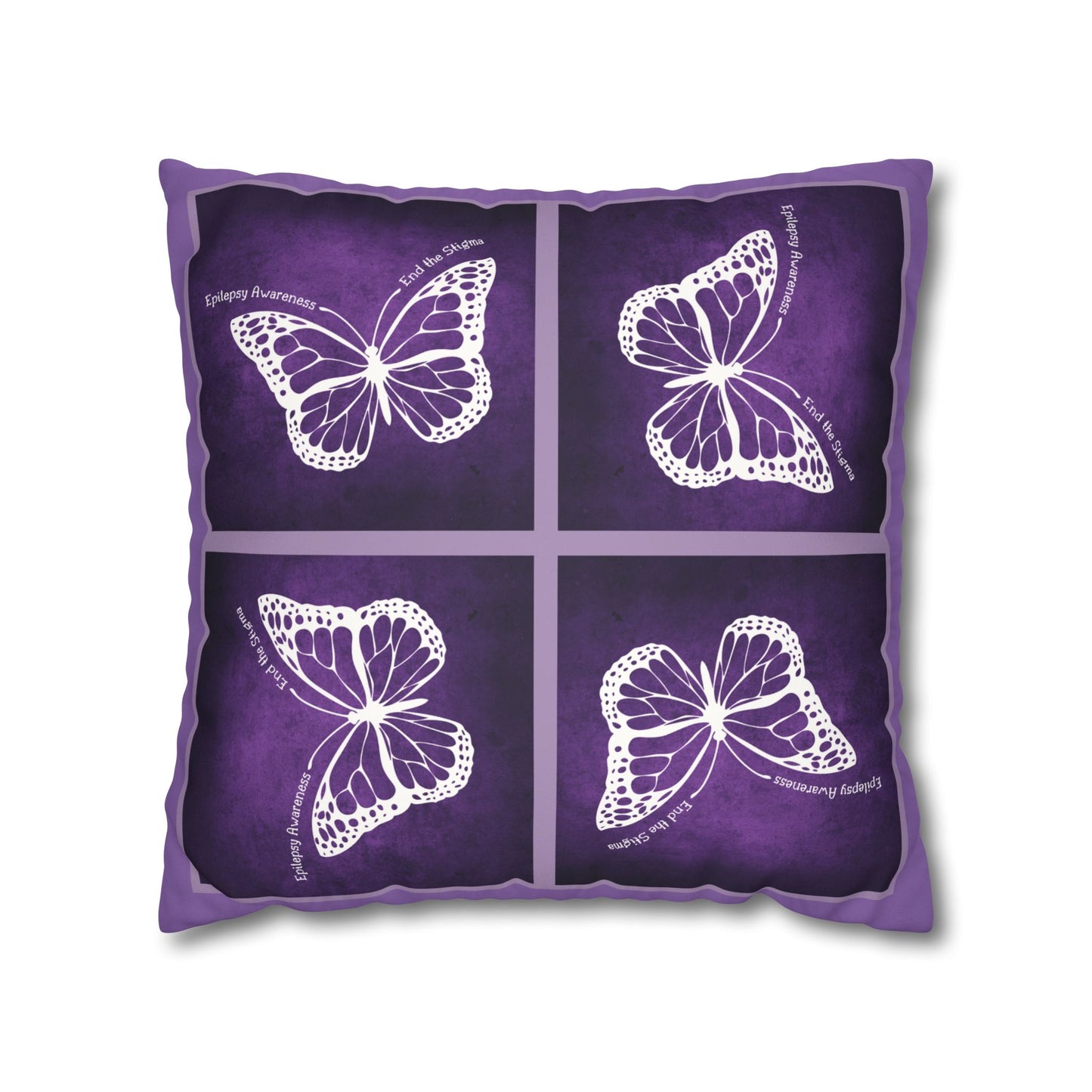 Butterfly Faux Suede Pillowcase for Epilepsy Awareness