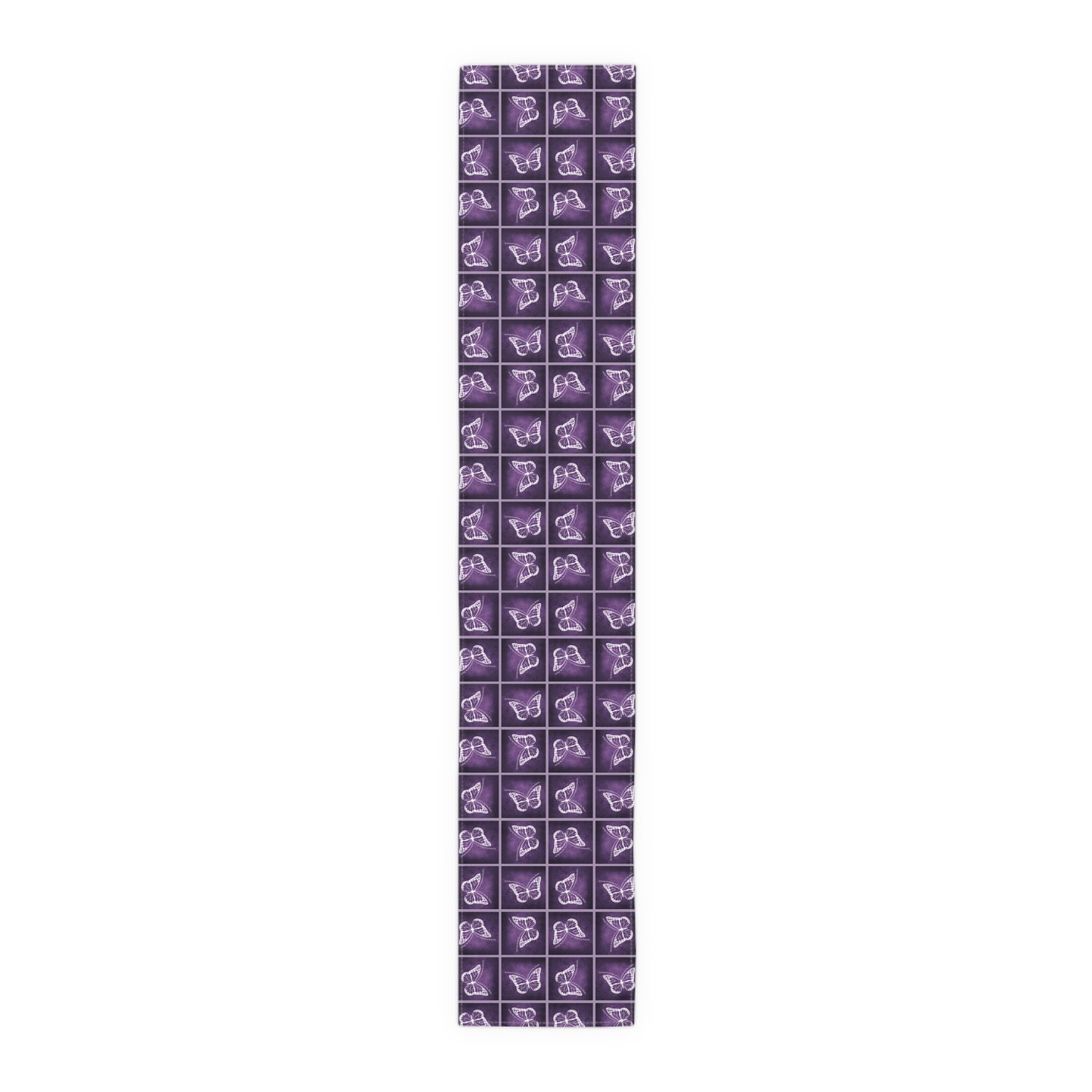 Elegant Purple Butterfly Design Table Runner