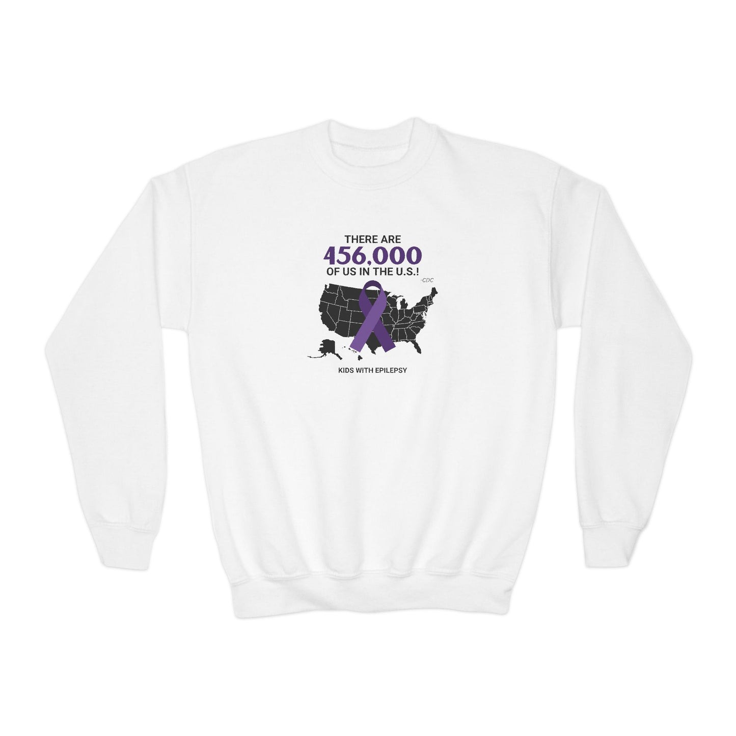 456,000 of Us Epilepsy Awareness Youth Crewneck Sweatshirt