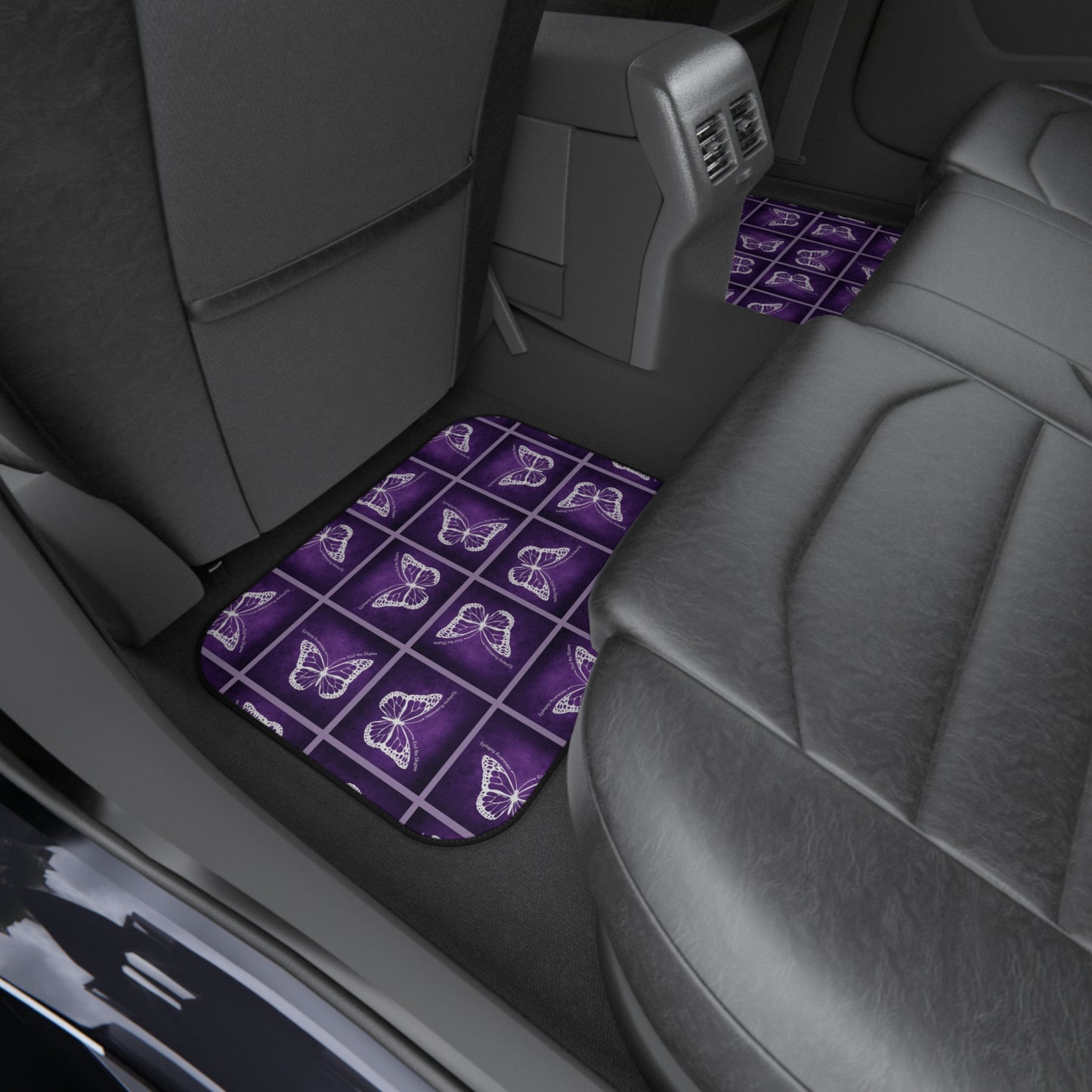 Epilepsy Butterfly Car Mats Set - Elegant Purple Floor Protection