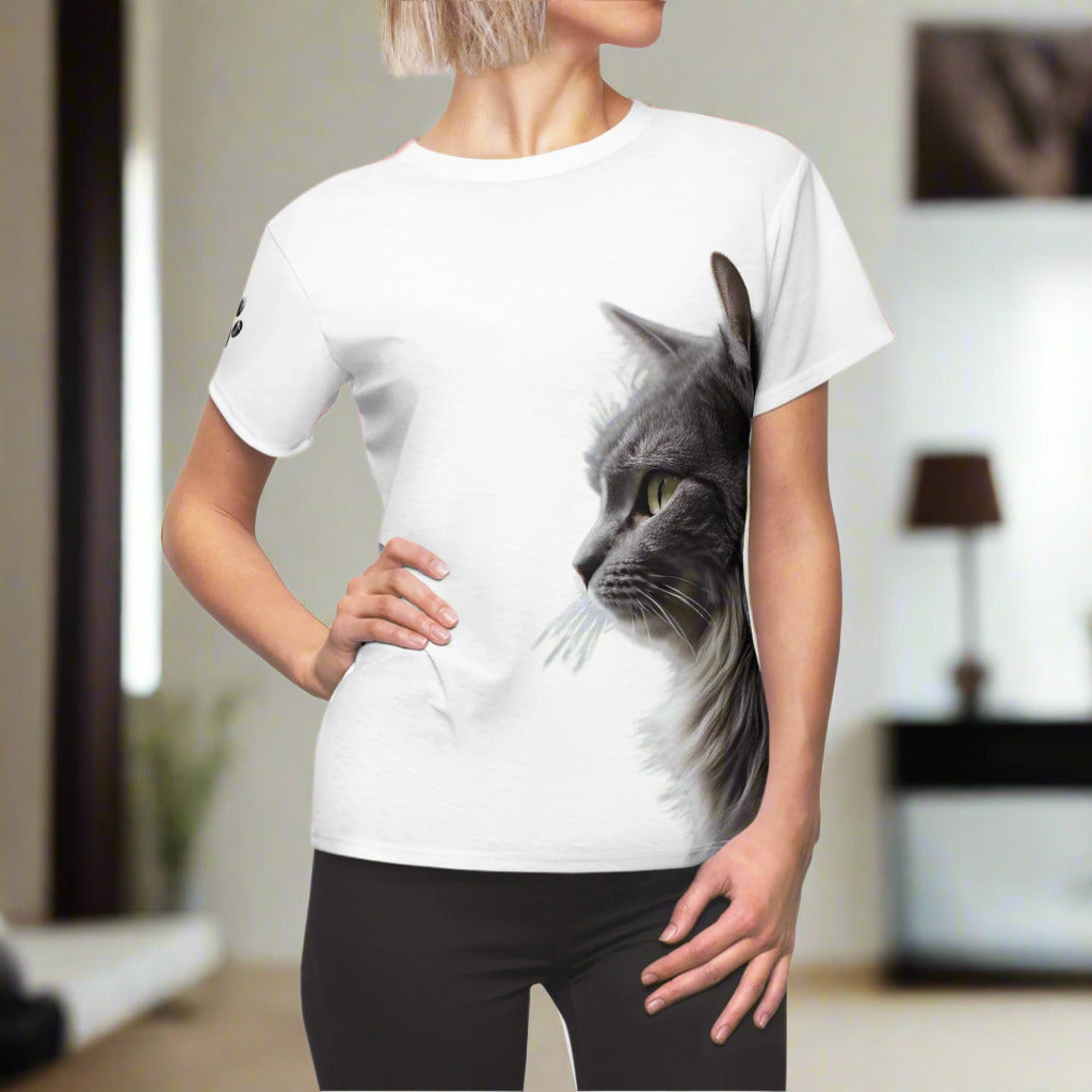 Pensive Cat Women's Cut & Sew Tee