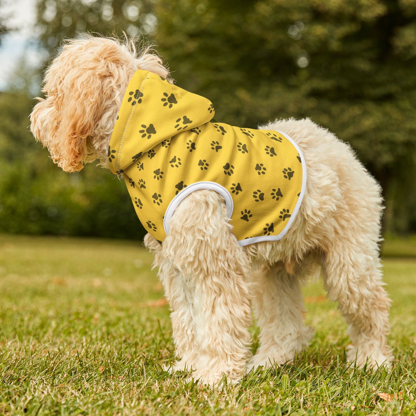 Yellow Paw Prints Pet Hoodie