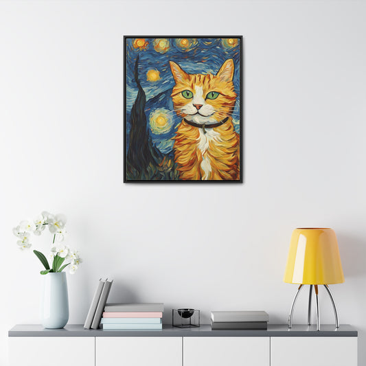 Van Gogh Style Cat Gallery Canvas Wraps, Vertical Frame - Canvas - Epileptic Al’s Shop