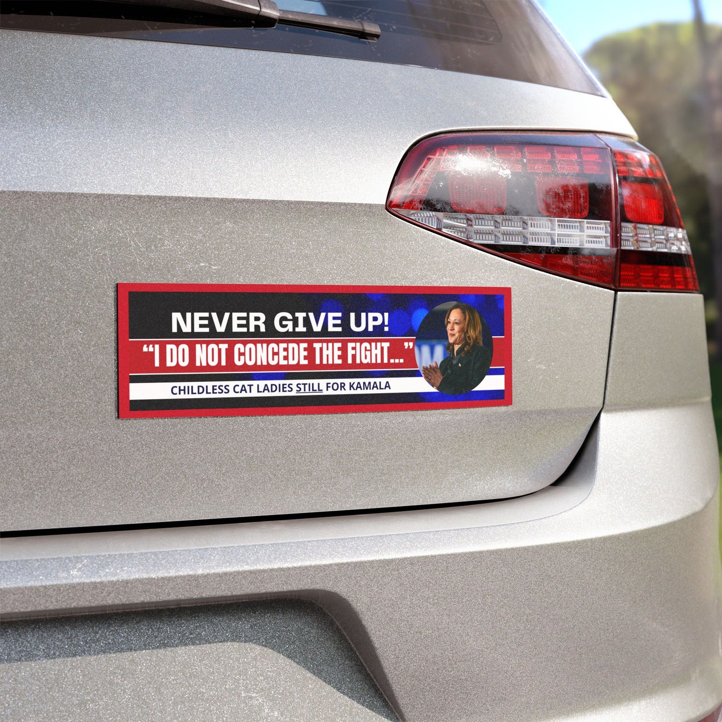 Never Give Up - Kamala Car Magnets