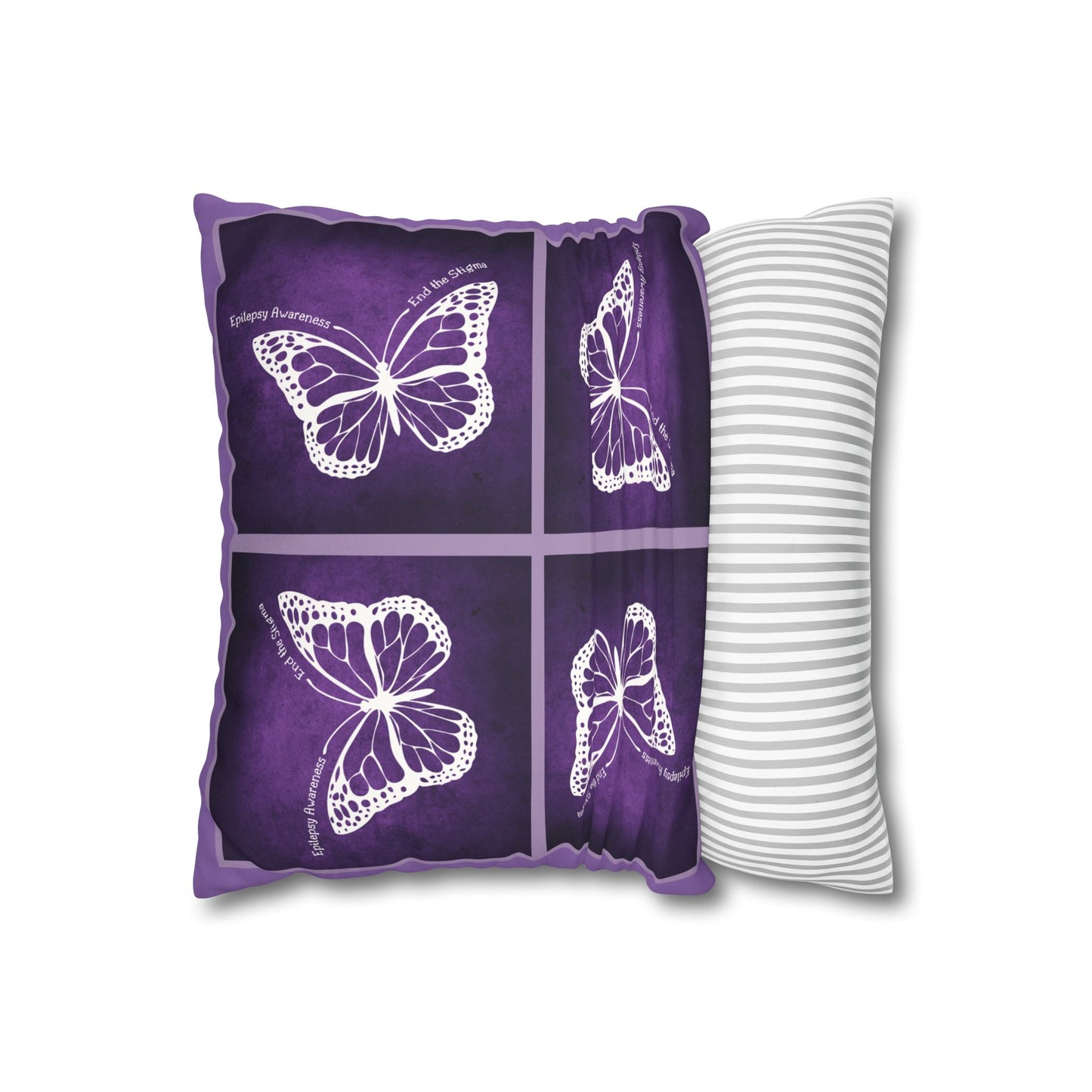 Butterfly Faux Suede Pillowcase for Epilepsy Awareness