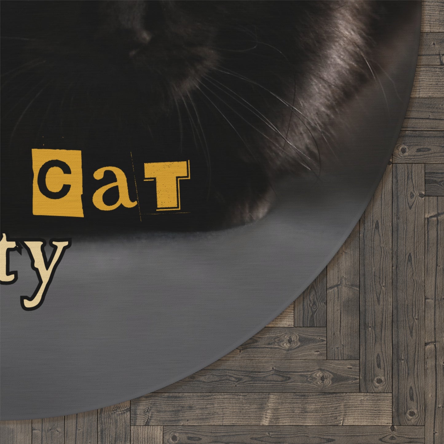 Black Cat Society Round Rug - Cozy Home Decor for Cat Lovers