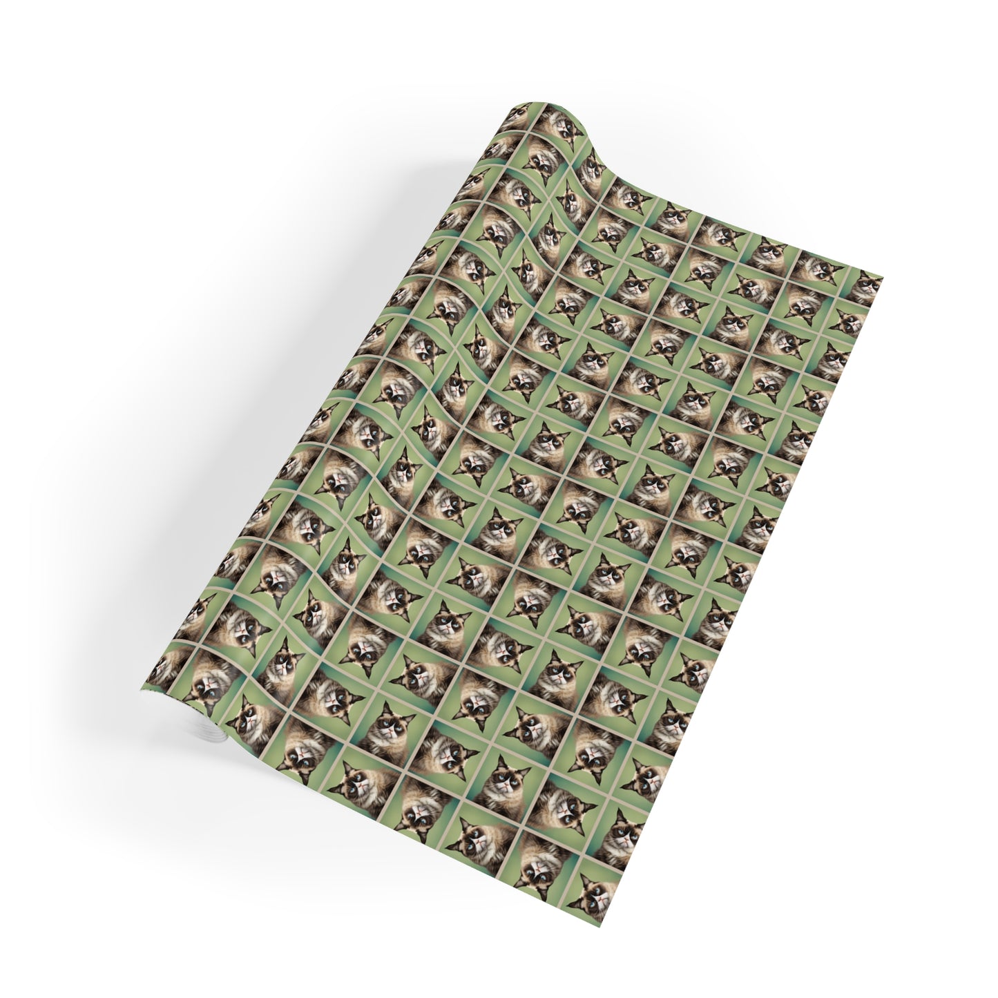 Whimsical Grumpy Cat Gift Wrapping Paper Roll - Perfect for Animal Lovers