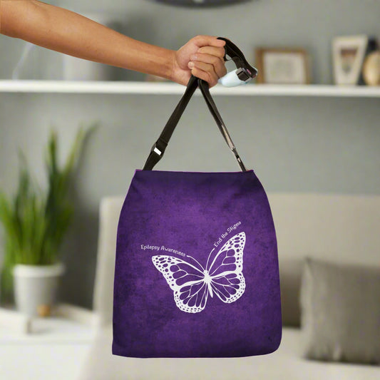 Epilepsy Awareness Adjustable Tote Bag - End the Stigma