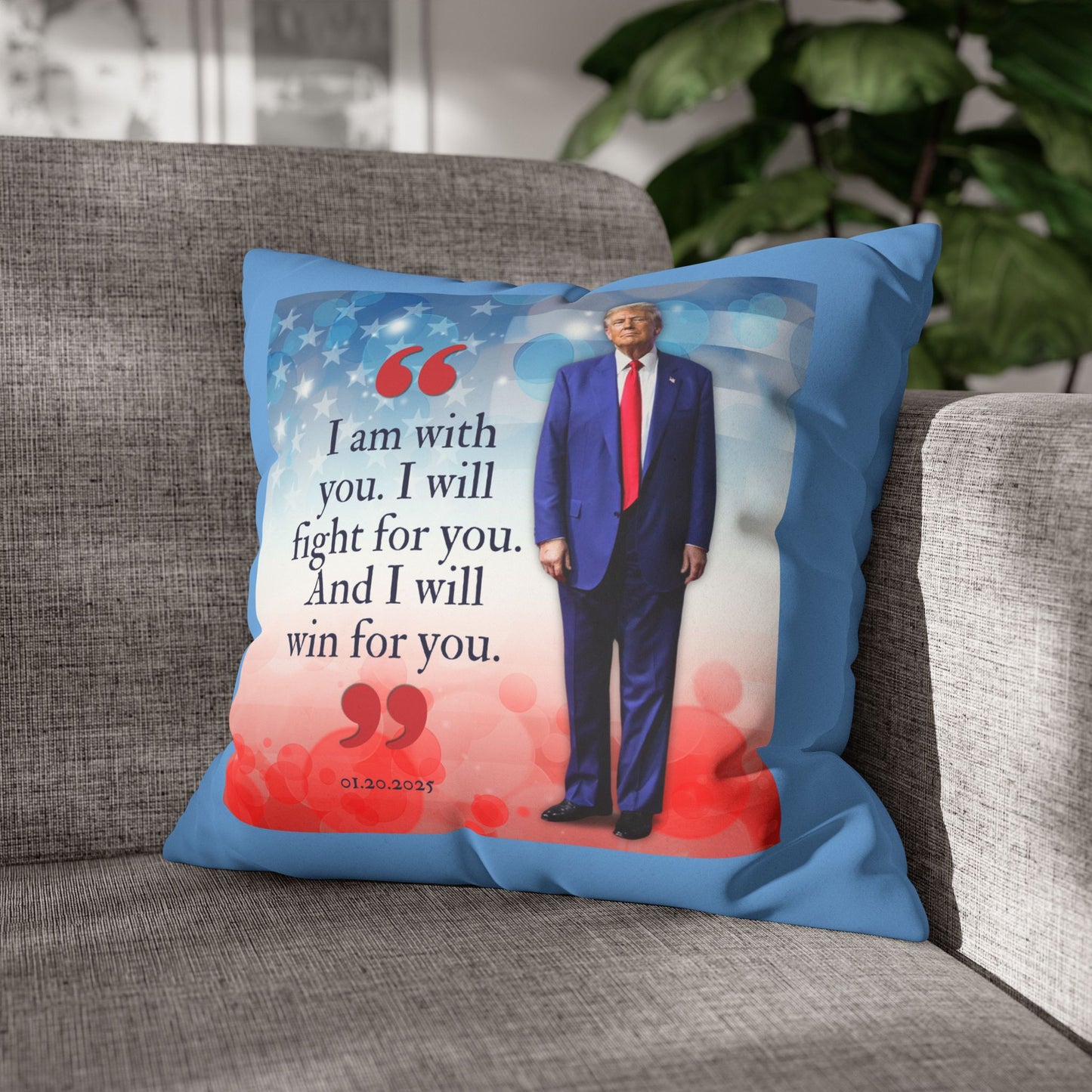 Trump Quote Faux Suede Pillowcase