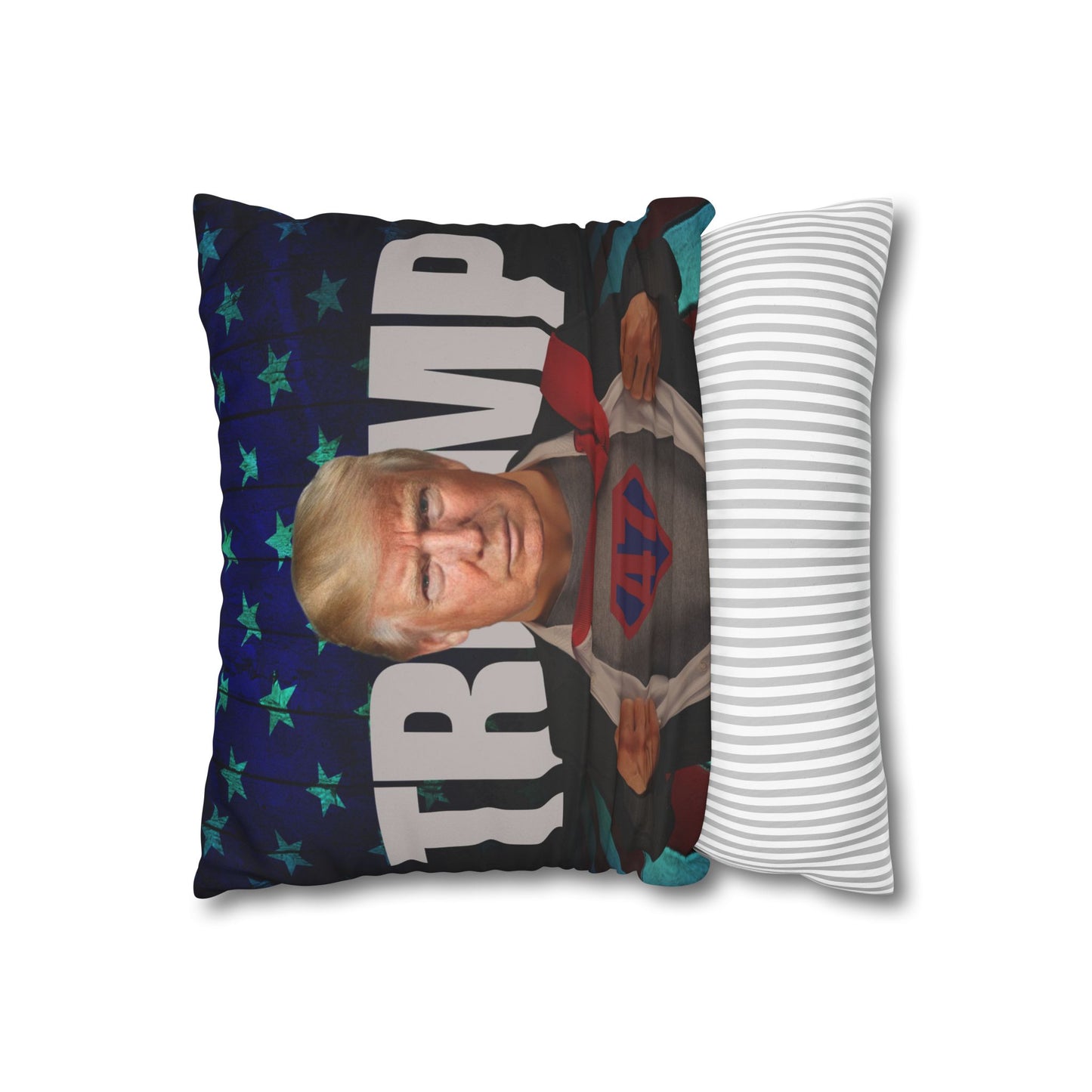 Trump Superhero Faux Suede Pillowcase - Patriotic Home Decor