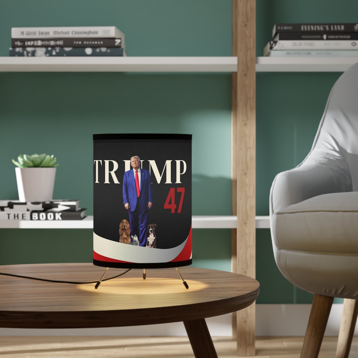 Trump 47 Tripod Lamp with High-Res Printed Shade, US\CA plug