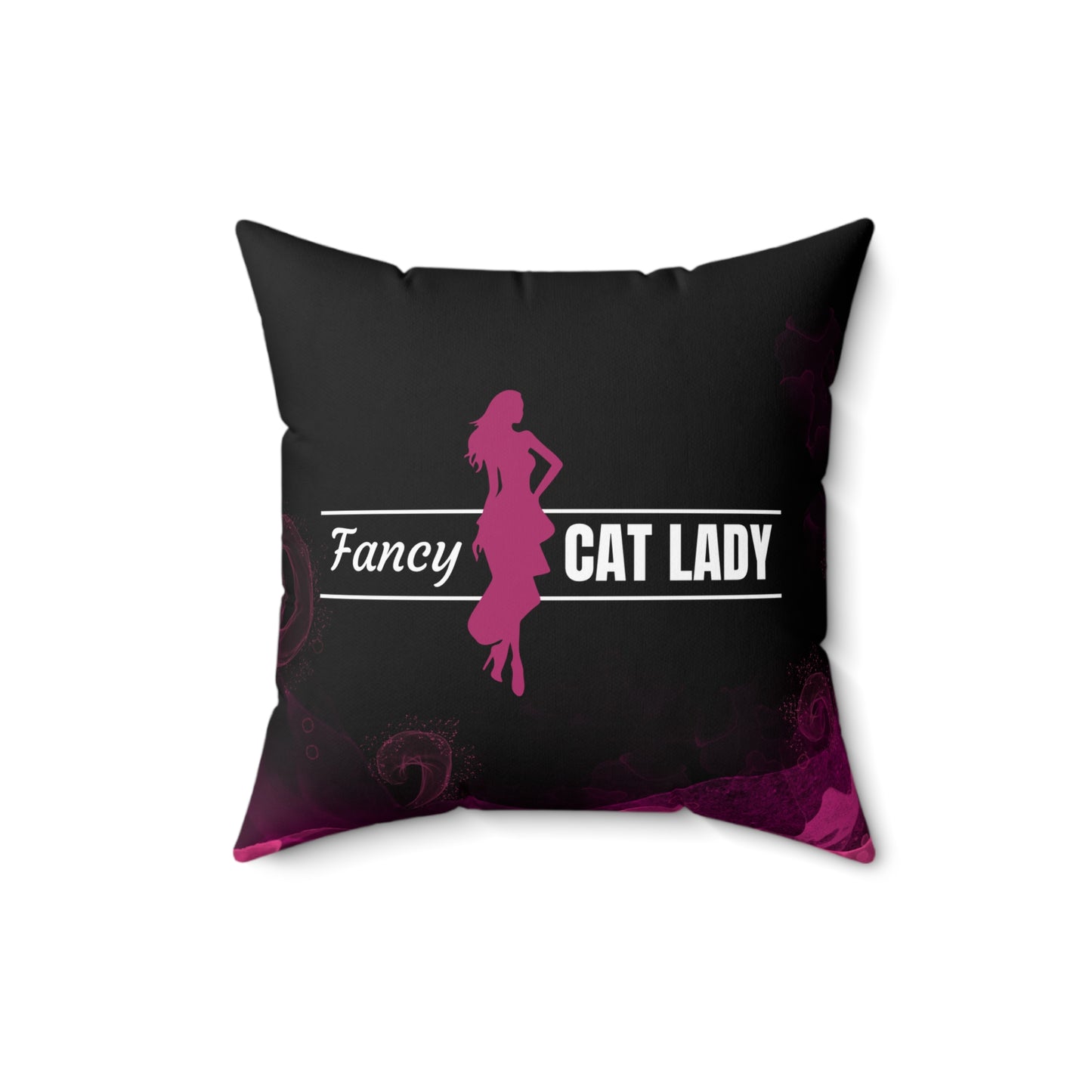 Fancy Cat Lady Faux Suede Square Pillow