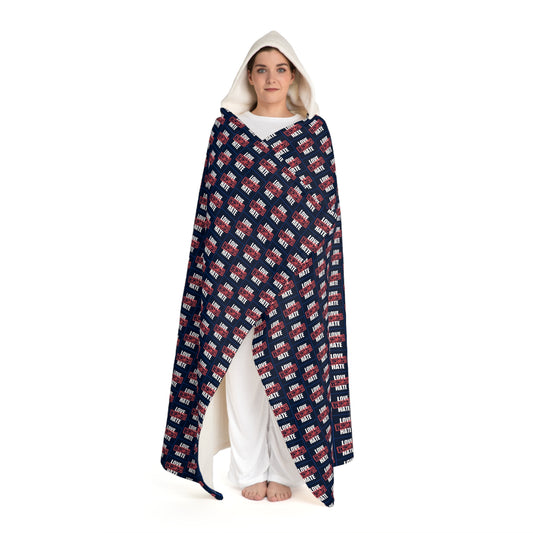 Love Trumps Hate Hooded Sherpa Fleece Blanket