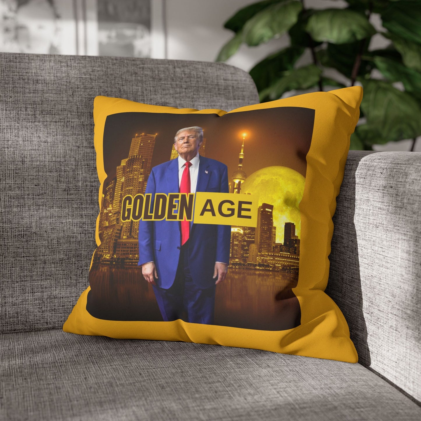 Golden Age Faux Suede Pillowcase - Unique Home Decor for Political Enthusiasts