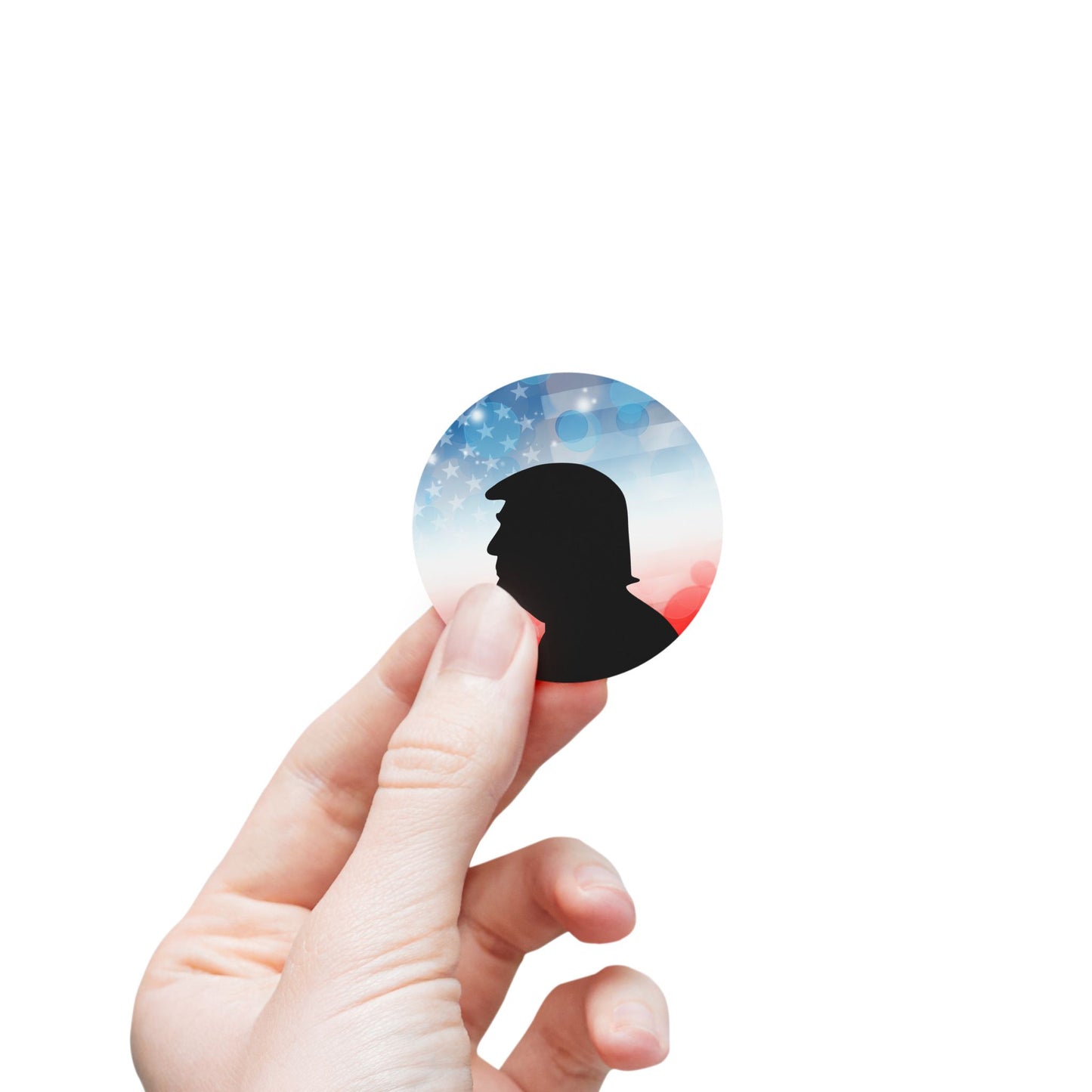 Donald Trump Silhouette Round Sticker Labels