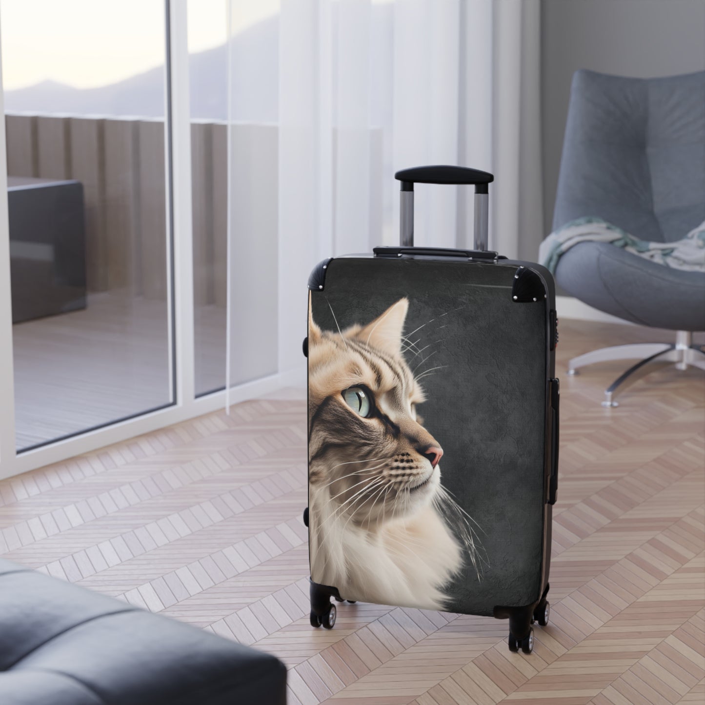 Cat Lover's Suitcase - Stylish Pet-Themed Luggage for Travel