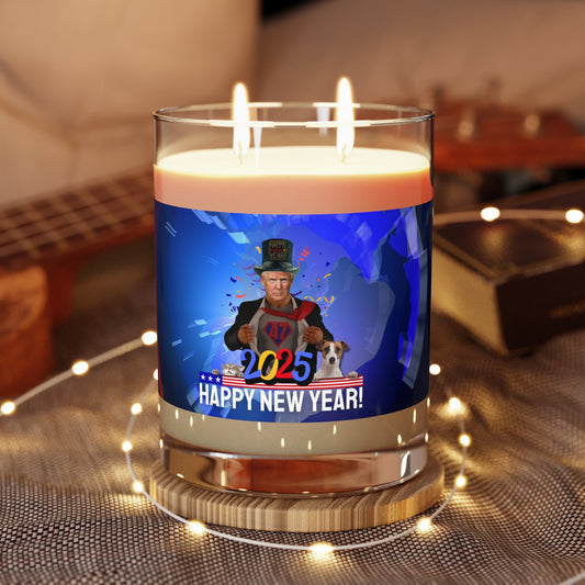 Trump Happy New Year 2025 Scented Candle - Full Glass, 11oz