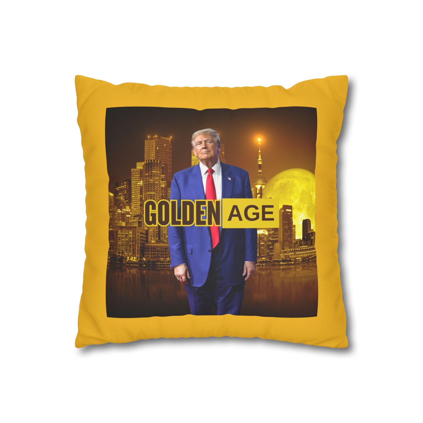 Golden Age Faux Suede Pillowcase - Unique Home Decor for Political Enthusiasts