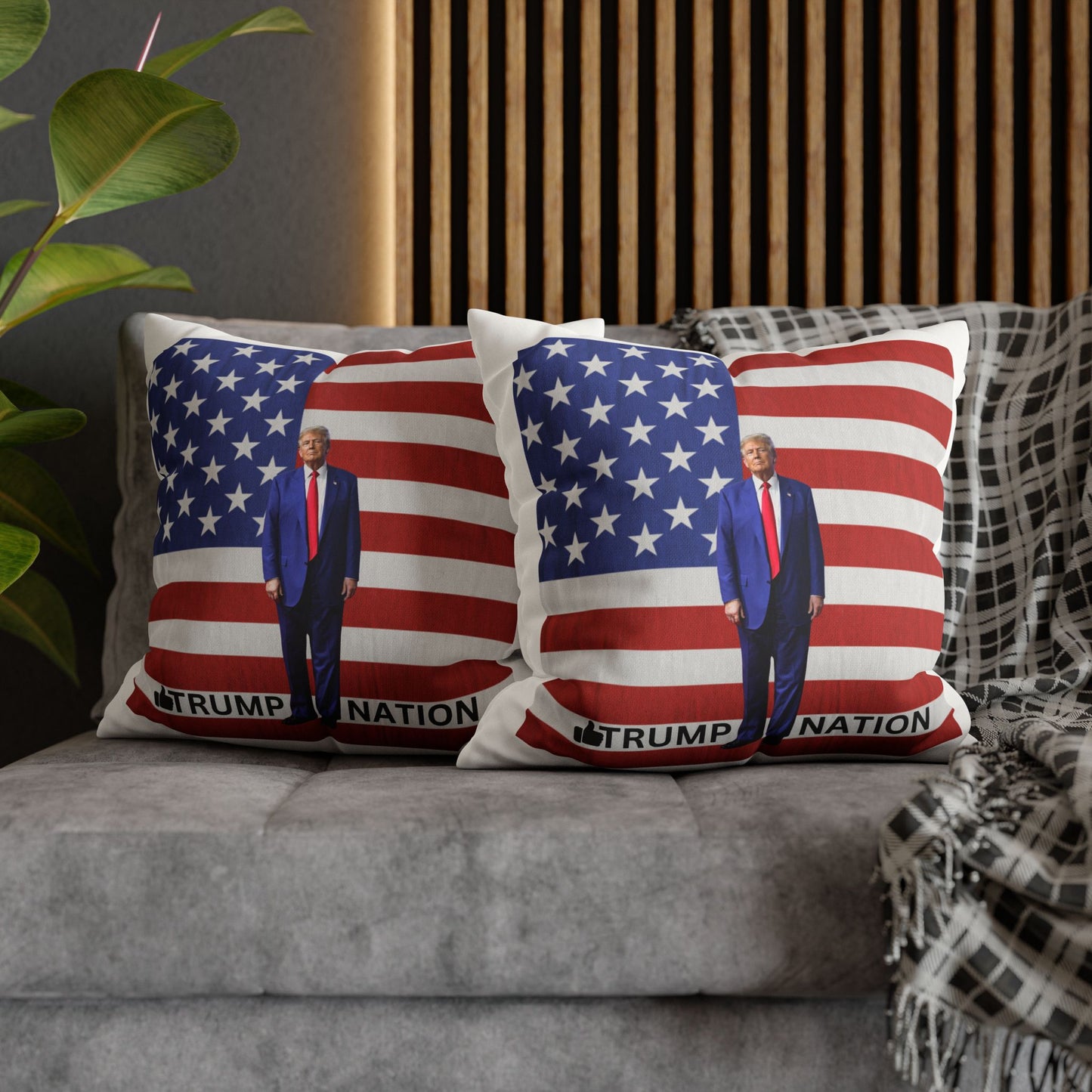 Patriotic Faux Suede Pillowcase – Trump Nation Design