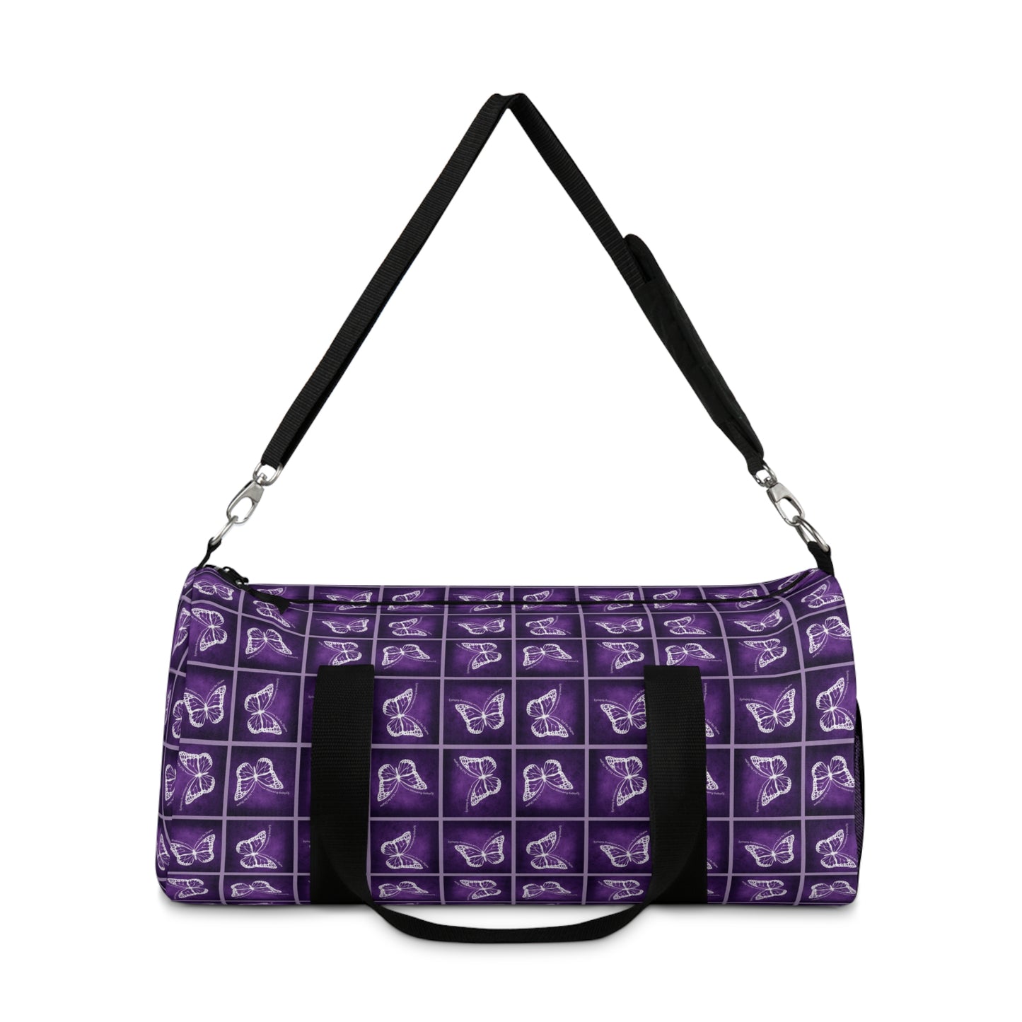 Purple Butterfly Pattern Duffel Bag