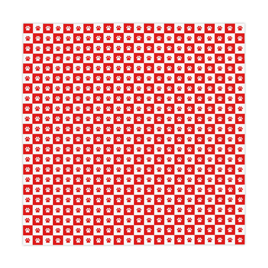 Red & White Paws Tablecloth