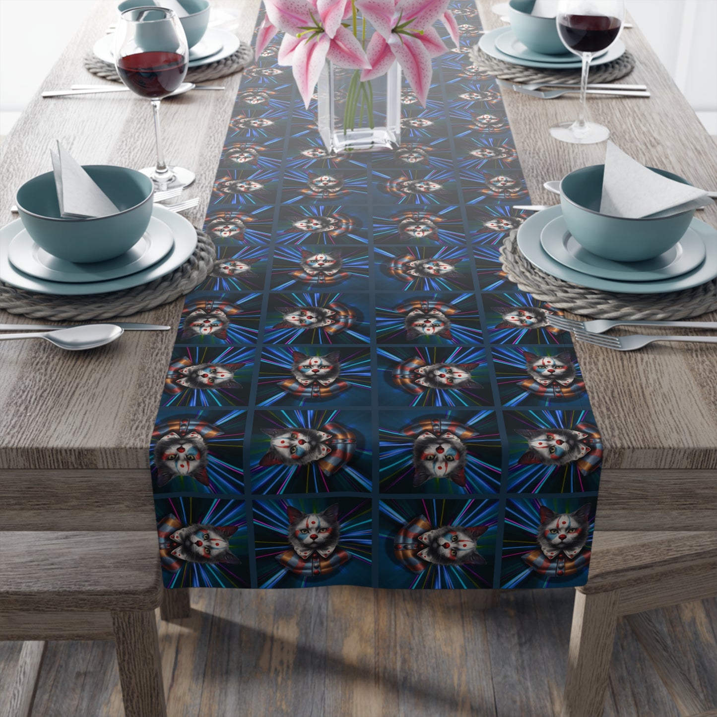 Clown Cat Novelty Table Runner