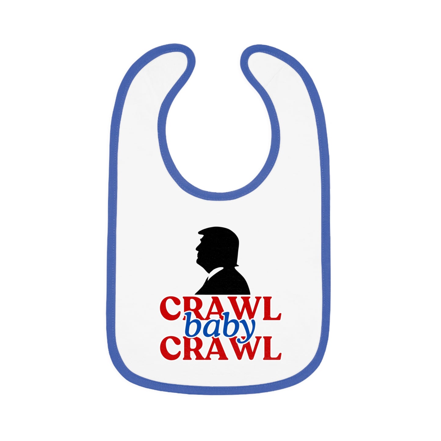 Crawl Baby Crawl Bib - Fun Contrast Trim Jersey Bib for Your Little One