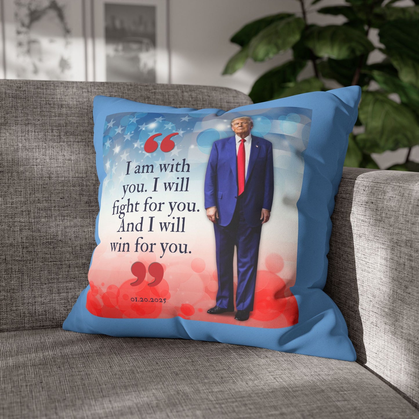 Trump Quote Faux Suede Pillowcase