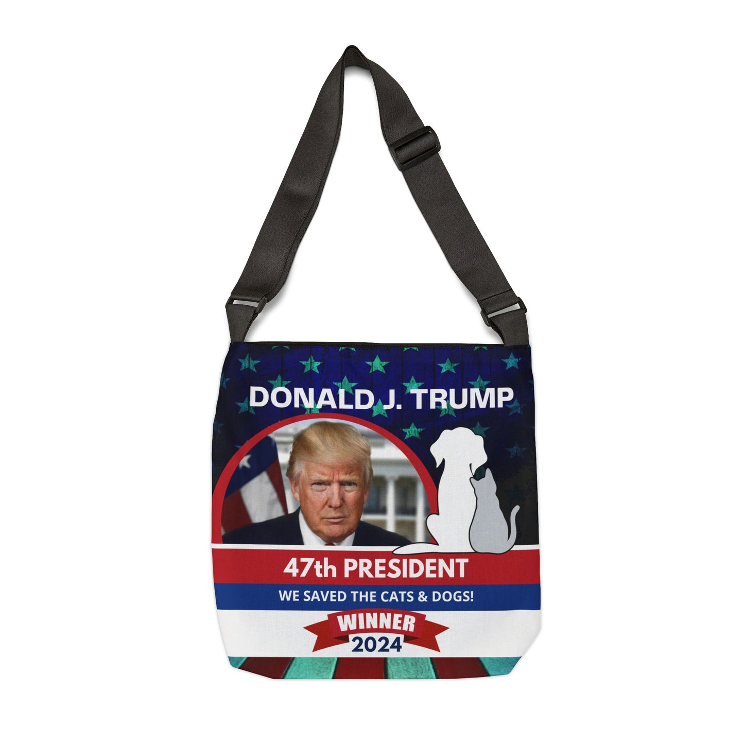 Donald J. Trump 47th President Adjustable Tote Bag