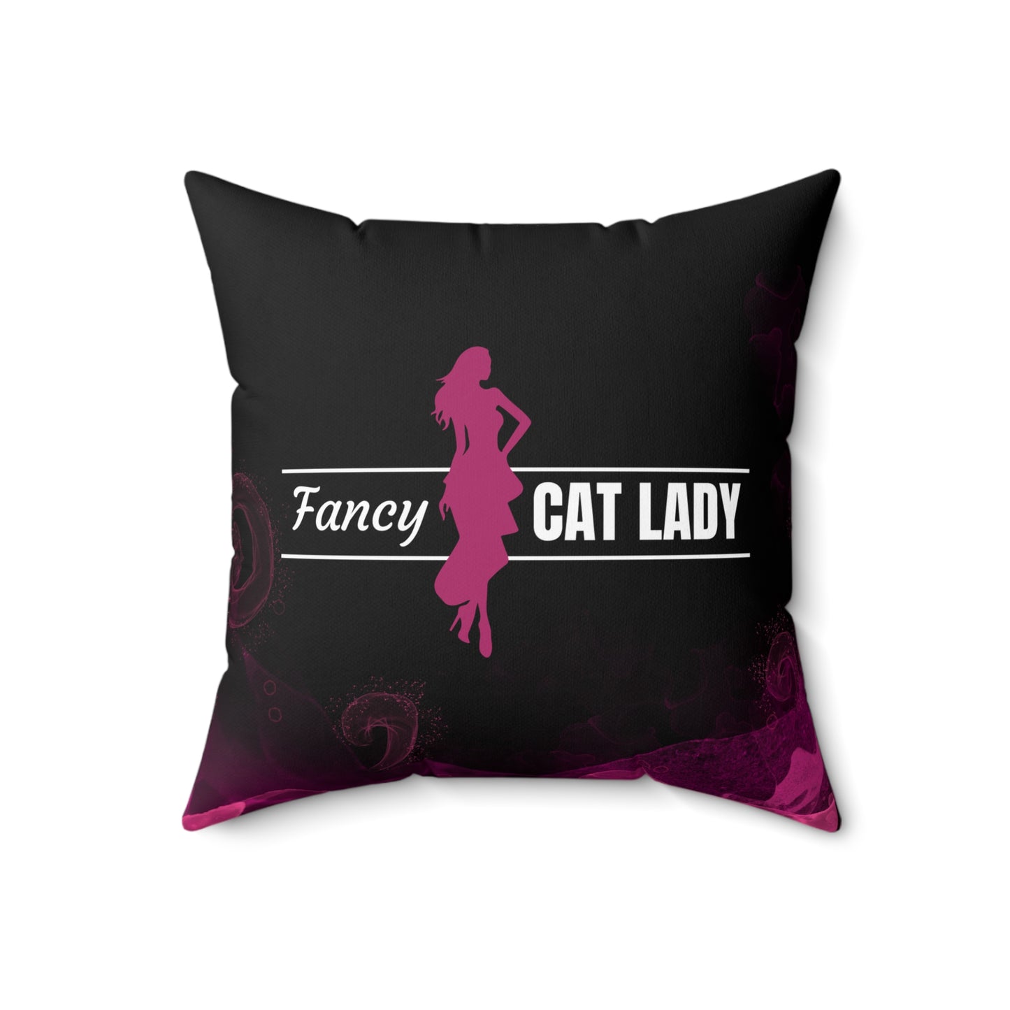 Fancy Cat Lady Faux Suede Square Pillow