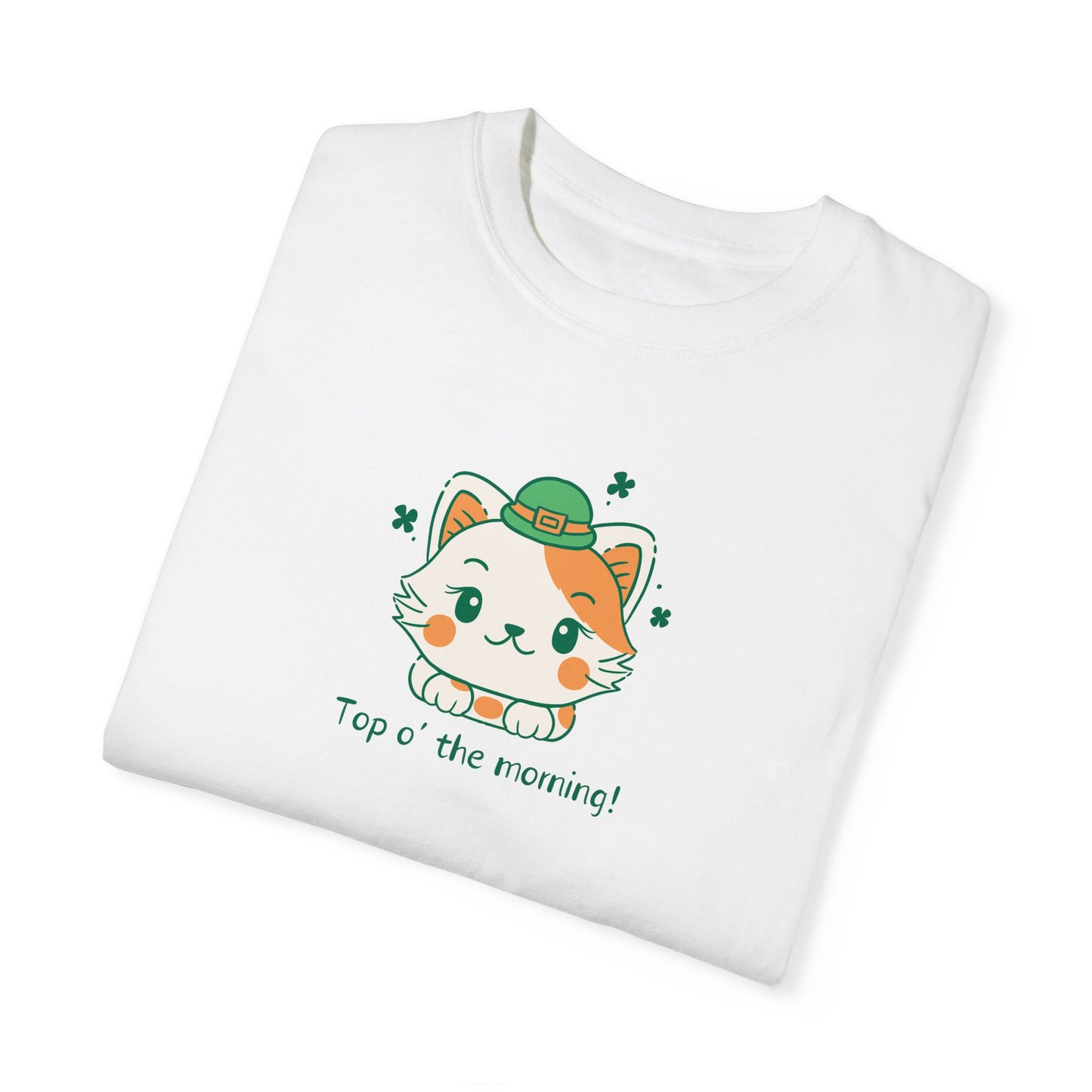 Shamrock Kitty Unisex Garment - Dyed T - shirt - T - Shirt - Epileptic Al’s Shop