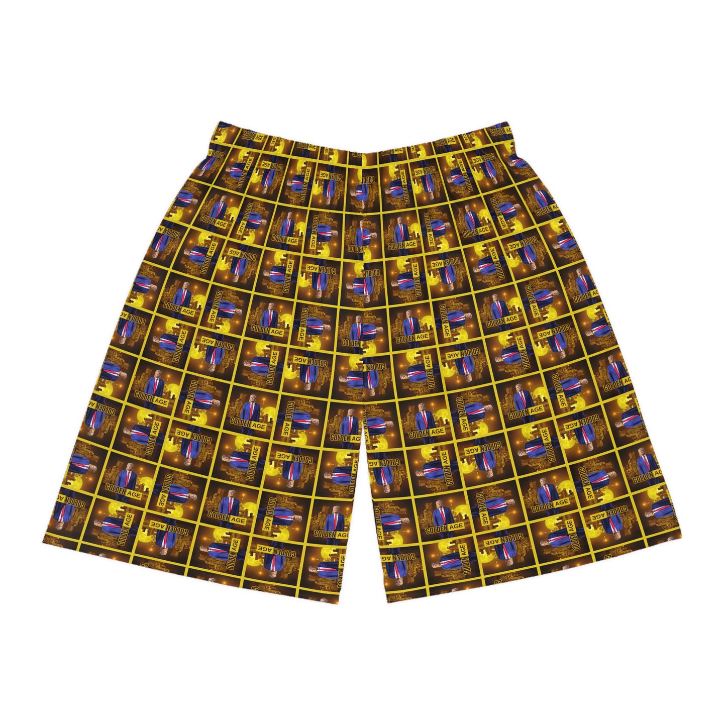 Vibrant Basketball Shorts with Trump Golden Age Print