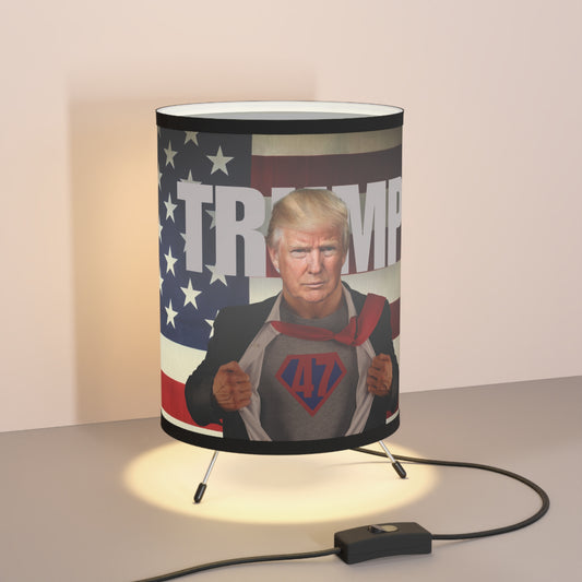 Trump 47 Tripod Lamp with High-Res Printed Shade, US\CA plug