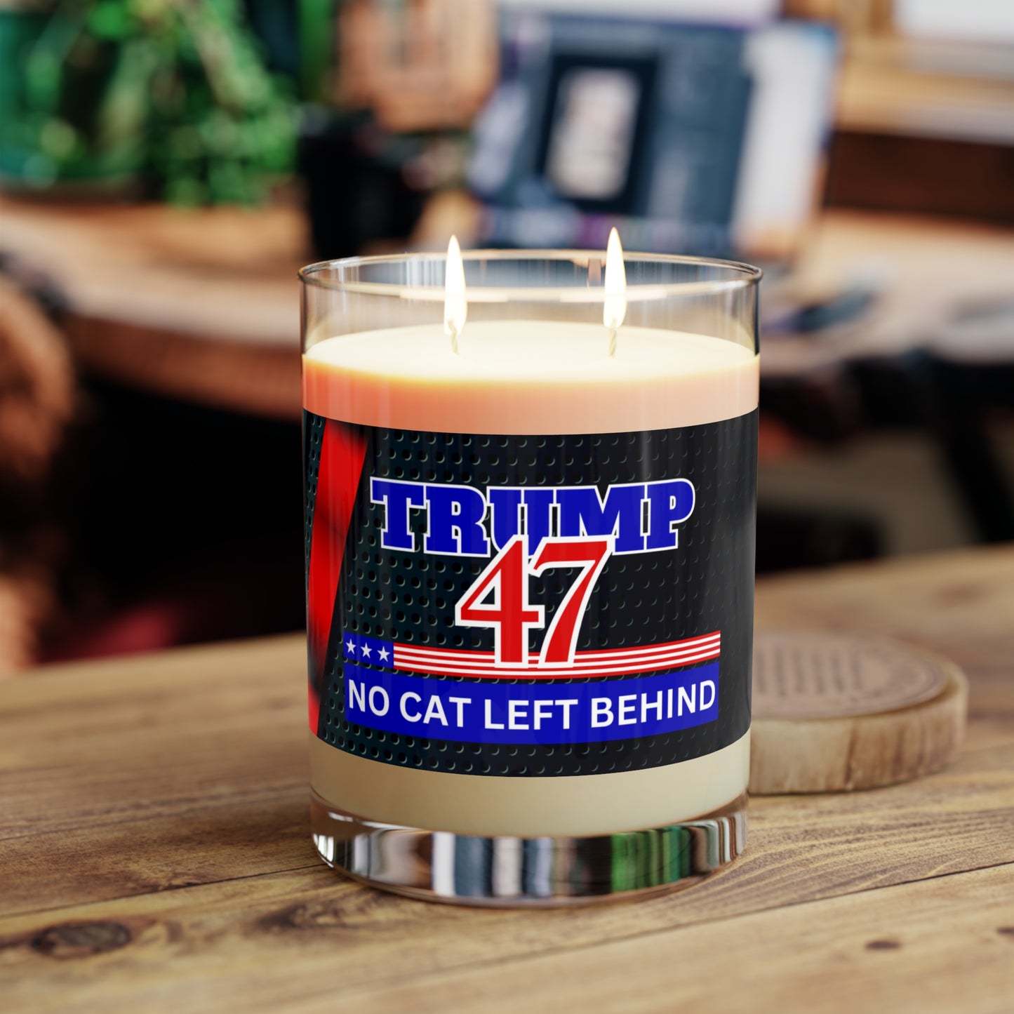 Trump 47 No Cat Left Behind Scented Candle - Full Glass, 11oz