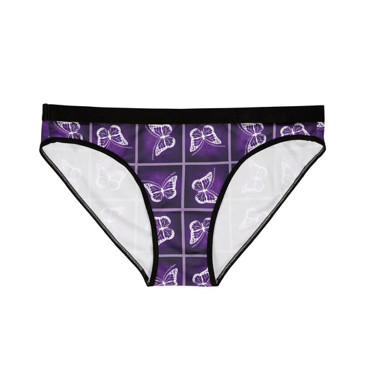 Purple Butterfly Print Women's Underwear - Epilepsy Awareness