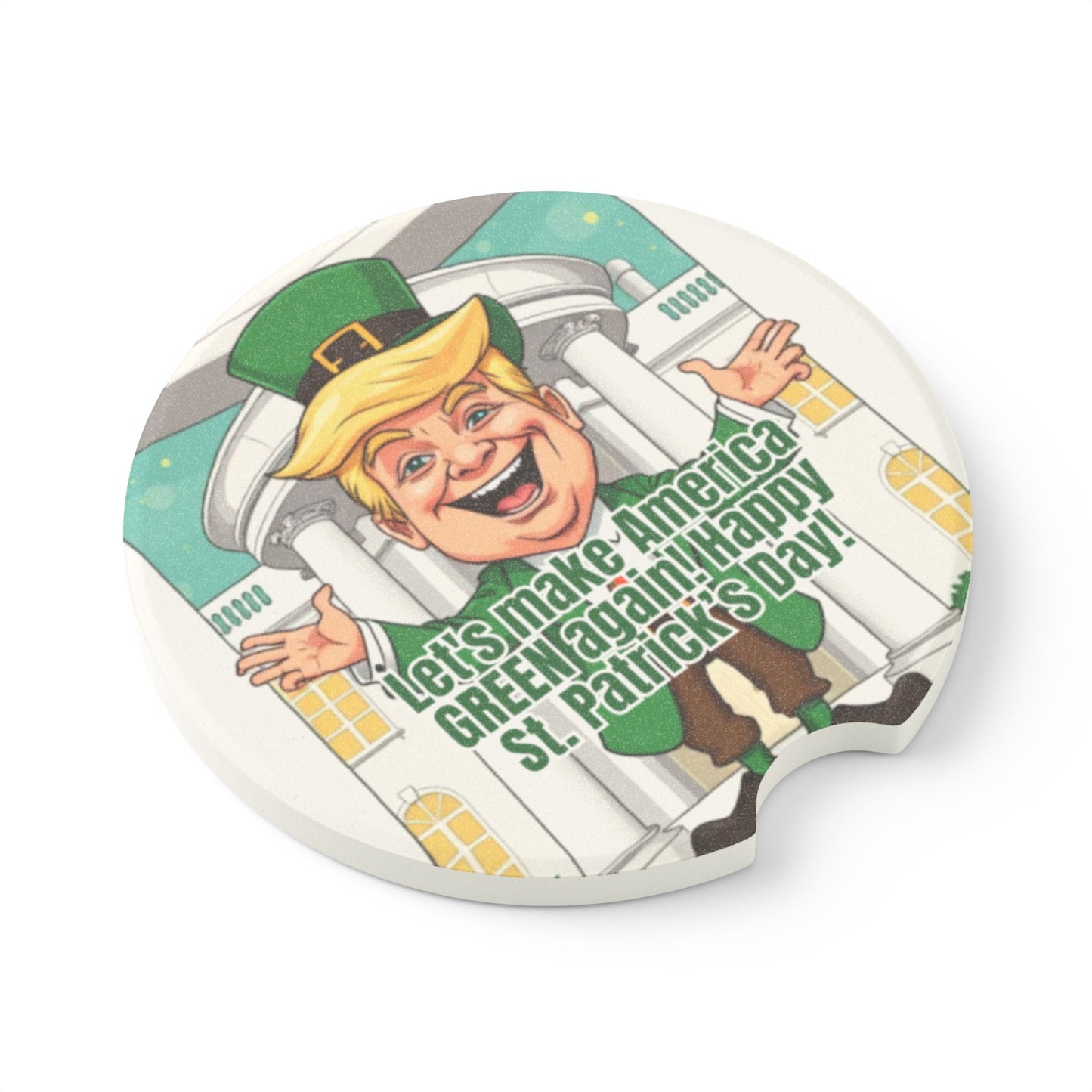 Trump Make America Green Again Soapstone Car Coaster