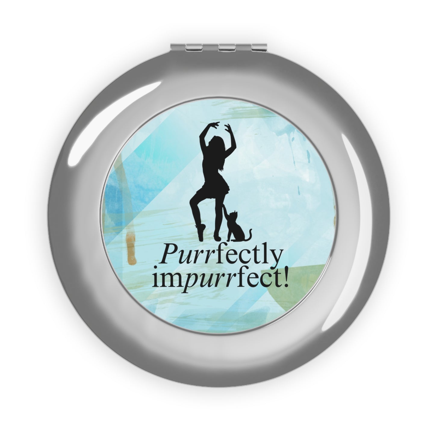 Purrfectly Impurrfect Compact Travel Mirror